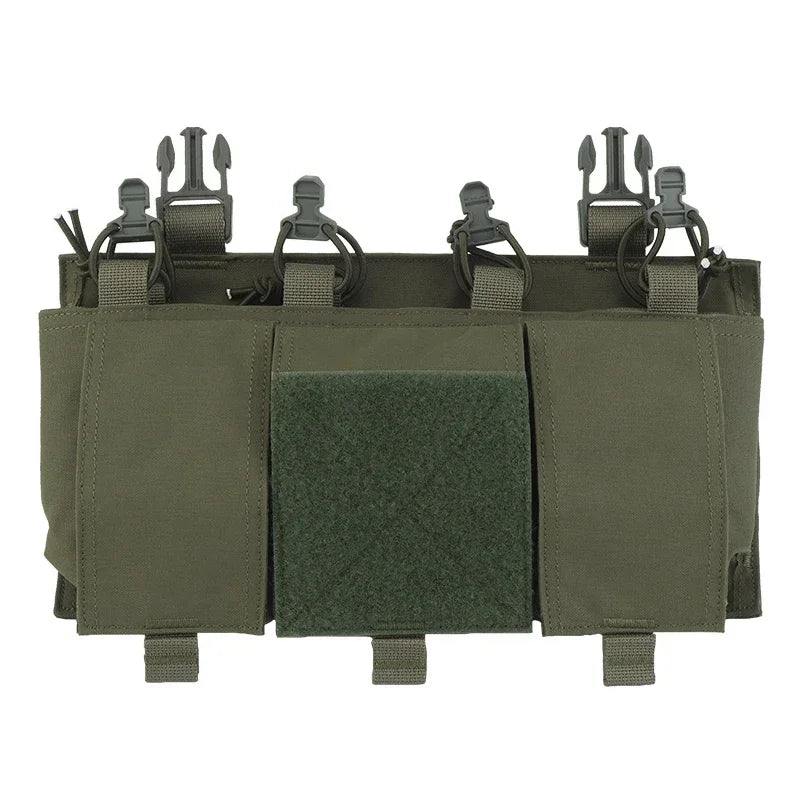 Tactical Quad 5.56 Magazine GP Pouch Placard QASM Clasp Front Panel for CPC FCSK ARC JPC Plate Carrier Airsoft Hunting Vest