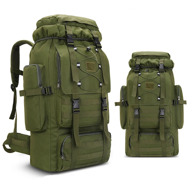 Large Camping Backpack Travel Luggage Bag 80L Men Hiking Climbing Mountaineering Shoulder Pack Molle Outdoor Tactical Rucksack