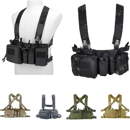 Outdoor Sports Airsoft Gear Combat Assault Molle Vest Accessory Pouch Bag Carrier Tactical Camouflage Chest Rig