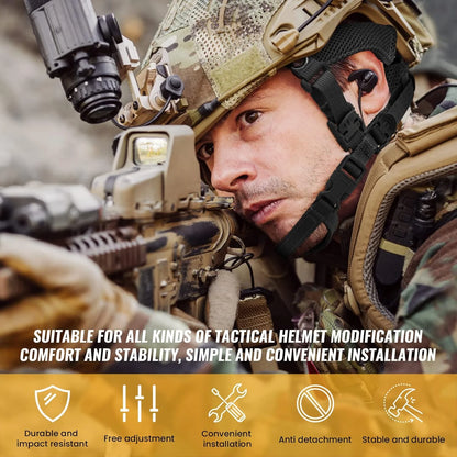 Tactical Helmet Strap Adjustable Chin Strap Inner Suspension System with Bolts and Screws for Tactical Fast Airsoft Helmets