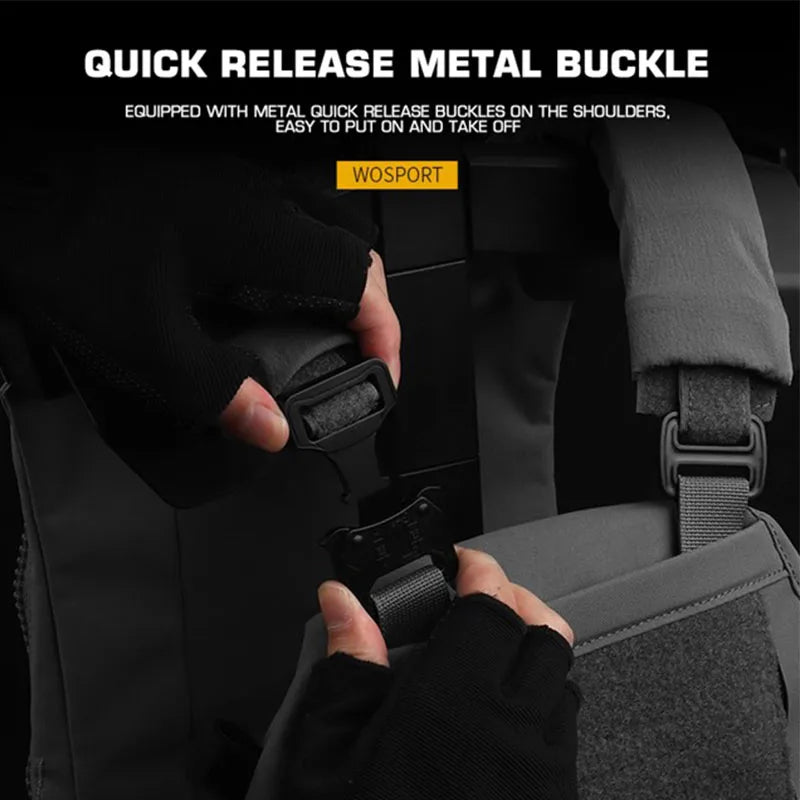 WOSPORT Hunting Vest V5 PC Quick Release Tactical MOLLE Plate Carrier With Triple Magazine Pouches Modular Vest