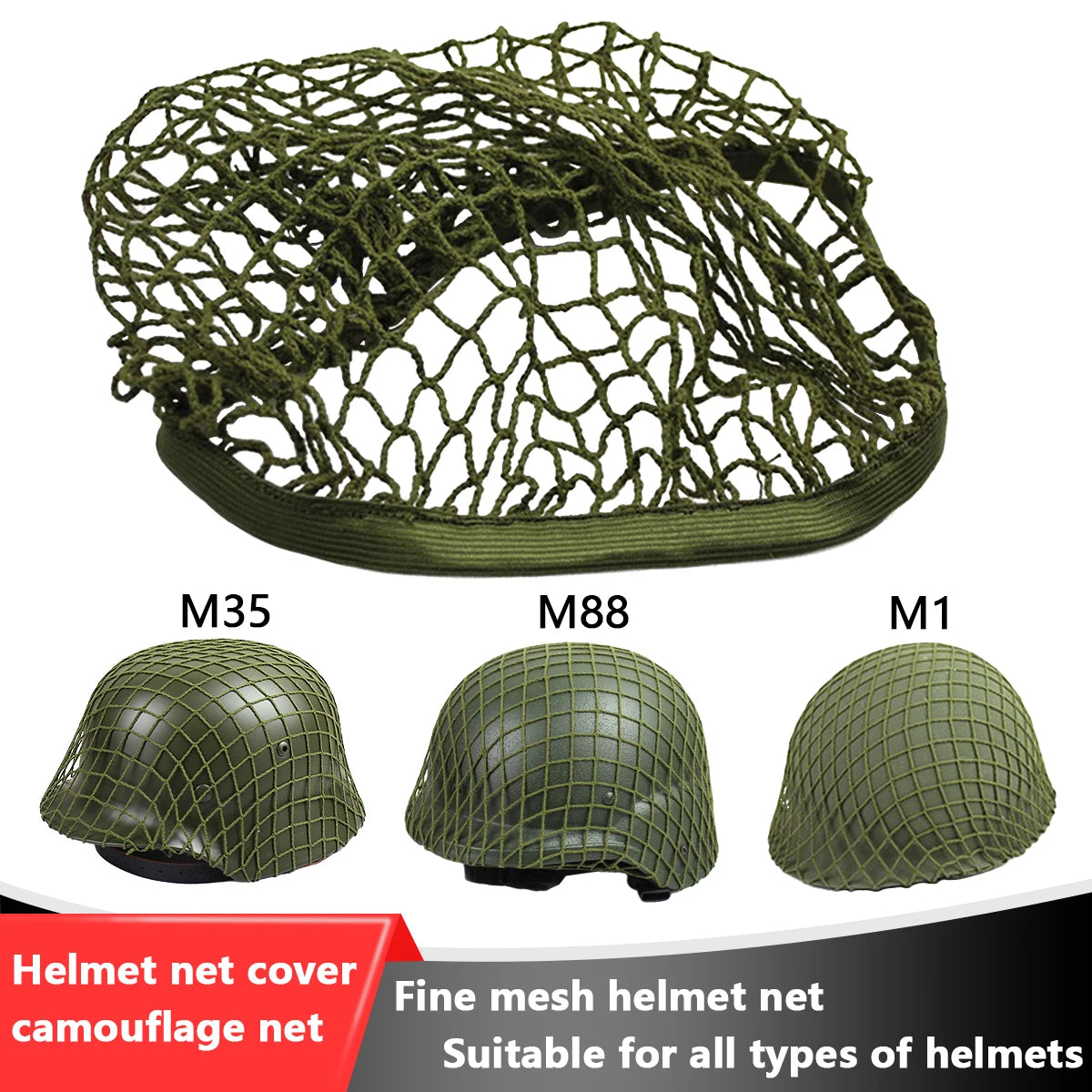 1pcs Tactical Helmet Mesh Cover Air Cushion Helmet Camo Mesh Net Cover For M1 M88 M35 MK1 MK2 Helmet Outdoor Hunting Accessories