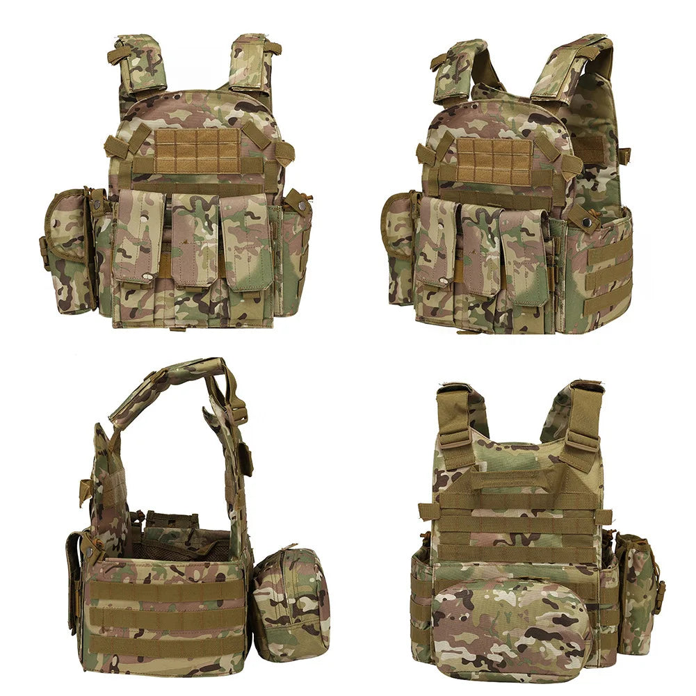 6094 Outdoor Combat Army Wargame Vest Nylon Pouch Molle Gear Tactical Vest Body Armor Hunting Plate Carrier Airsoft Accessories