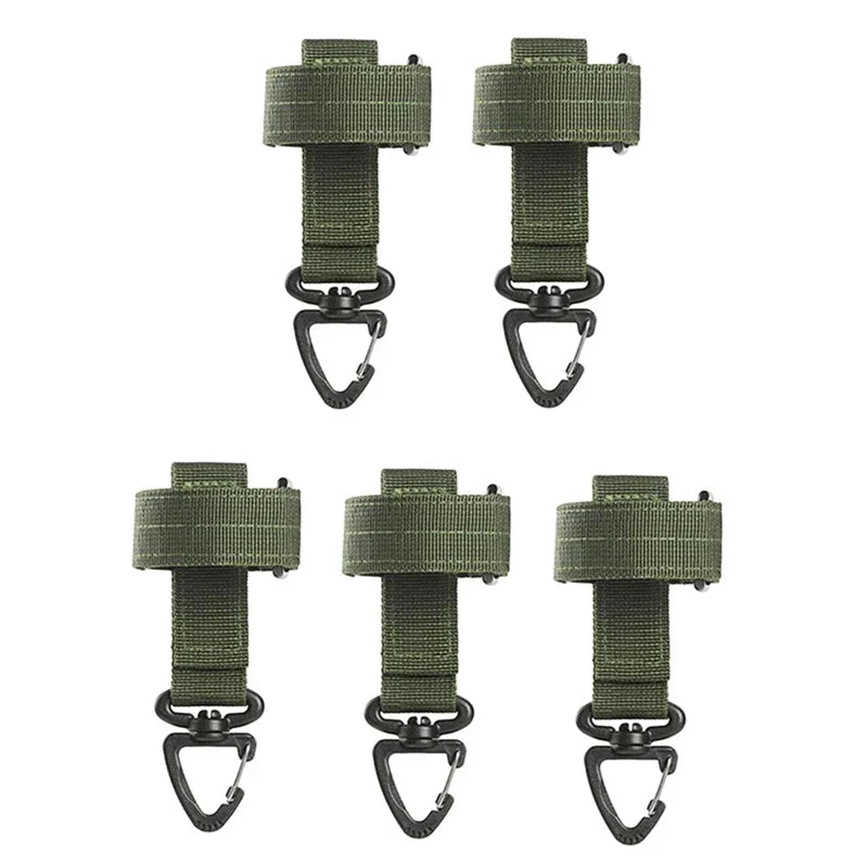 Multi-Purpose Nylon Work Gloves with Safety Clip Hook for Outdoor Tactical Climbing Camping Hanging Buckle