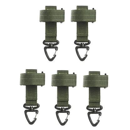 Multi-Purpose Nylon Work Gloves with Safety Clip Hook for Outdoor Tactical Climbing Camping Hanging Buckle
