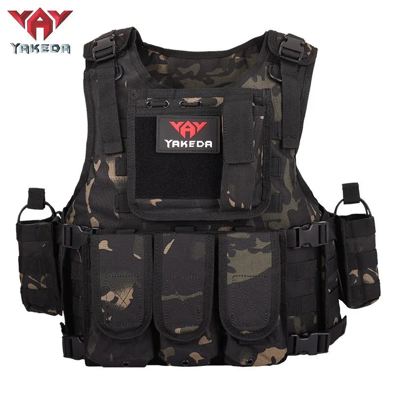 Yakeda Tactical Vest Multi-functional Wear-resistant Training Clothing Equipment Camouflage Clothing Camping Protective Vest