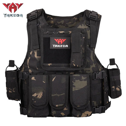 Yakeda Tactical Vest Multi-functional Wear-resistant Training Clothing Equipment Camouflage Clothing Camping Protective Vest