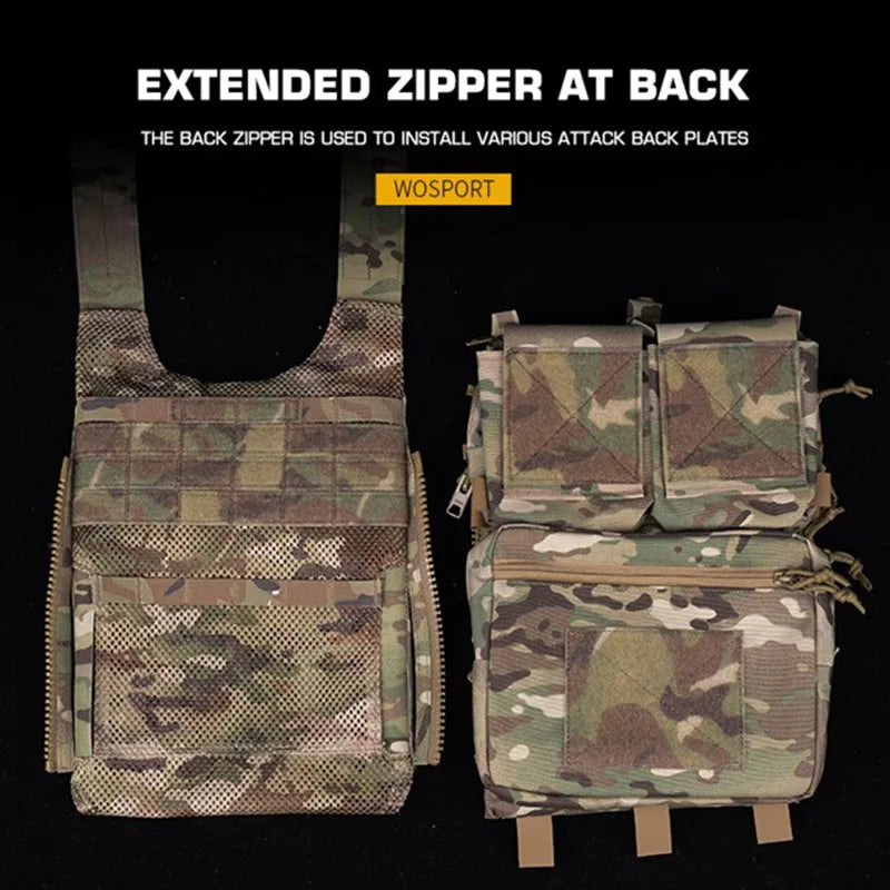 WOSPORT Outdoor Hunting Vest LV-119 Camouflage Tactical Vest Water Edition Inner Storage Bag External Buckle Back Expansion