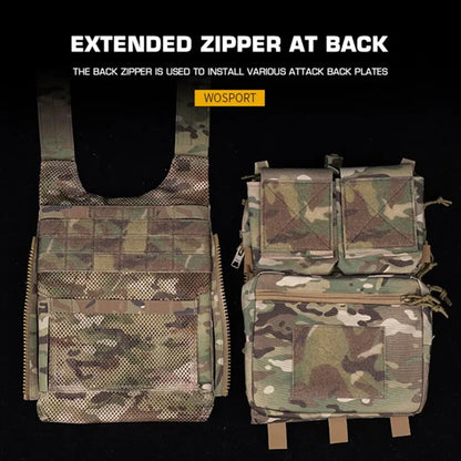 WOSPORT Outdoor Hunting Vest LV-119 Camouflage Tactical Vest Water Edition Inner Storage Bag External Buckle Back Expansion