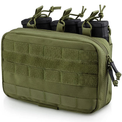 Triple Mag Admin Pouch Tactical Magazine Pouch Molle Utility EDC Organizer Detachable Inner Pocket Mag Holder for M4 M16 5.56mm