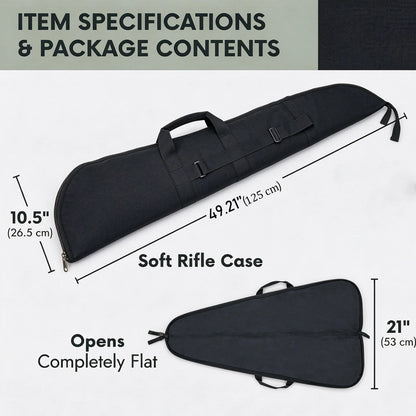 125cm Soft Gun Case Rifle Bag Hunting Gun Carry Cover Tactical Shotgun Case with 2.65" Ultra-Thick Padding Long Gun Backpack