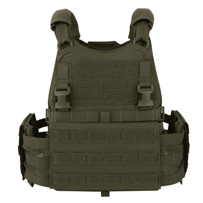 KRYDEX Tactical Modular Men's Vest MOLLE Heavy Duty SCARAB Plate Carrier Vest With Side Pouch For Airsoft Paintball Hunting