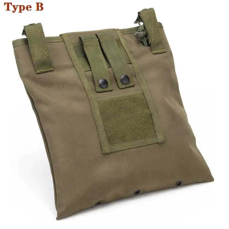 Tactical Molle Folding Magazine Dump Drop Pouch Utility Drawstring Recovery Mag Holster Ammo Bag Hunting Accessories Pouch