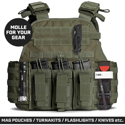 MOPC Tactical Vest Plate Carrier Yakeda 1000D Molle Chest Rig Waterproof Wear-Resistant Easy Operate Molle Tactical Accessory