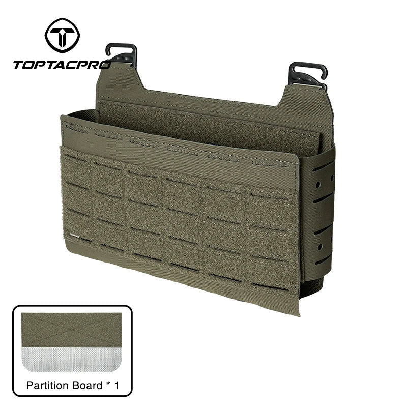 TOPTACPRO Tactical Front Panel Multifunctional Chest Rig Front Panel Laser Cut G Hook Buckles MOLLE Front Pouch 8539