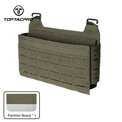 TOPTACPRO Tactical Front Panel Multifunctional Chest Rig Front Panel Laser Cut G Hook Buckles MOLLE Front Pouch 8539