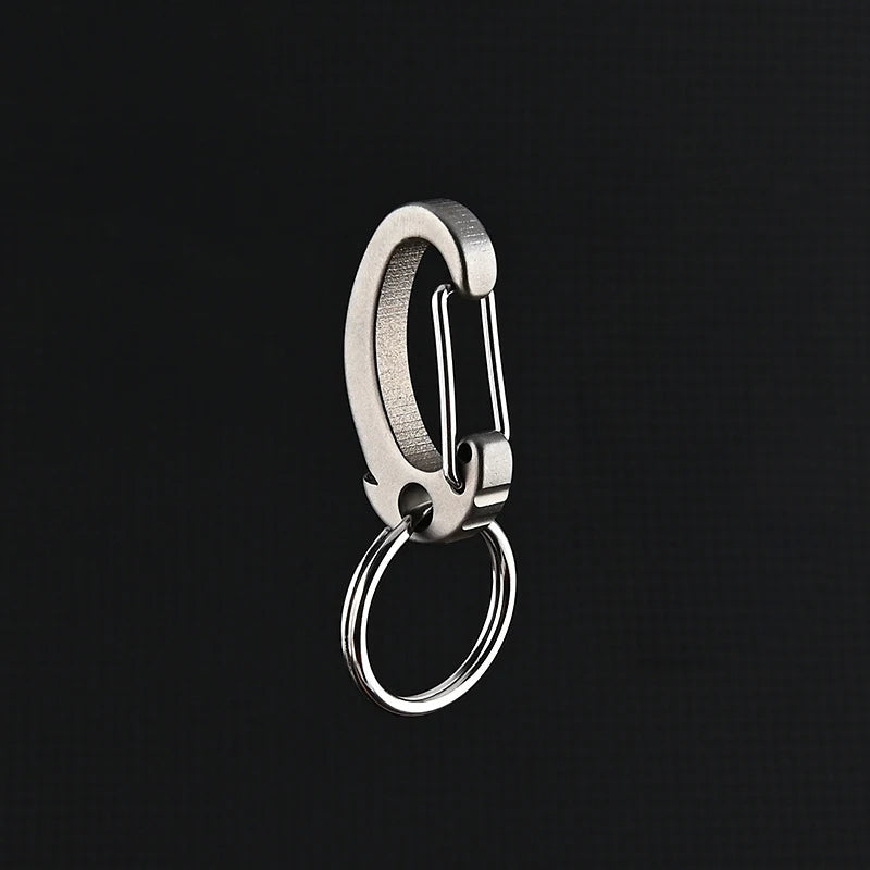 1Pc Heavy Duty Titanium Alloy Carabiner Keychain Quick Release Backpack Hook Outdoor Sports Key Ring Set