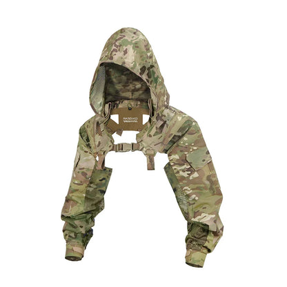 DMgear Original Tactical Coat Jacket Hood Long Sleeve Camouflage Clothing Breathable Comfortable Compatible Tactical Chest Rig