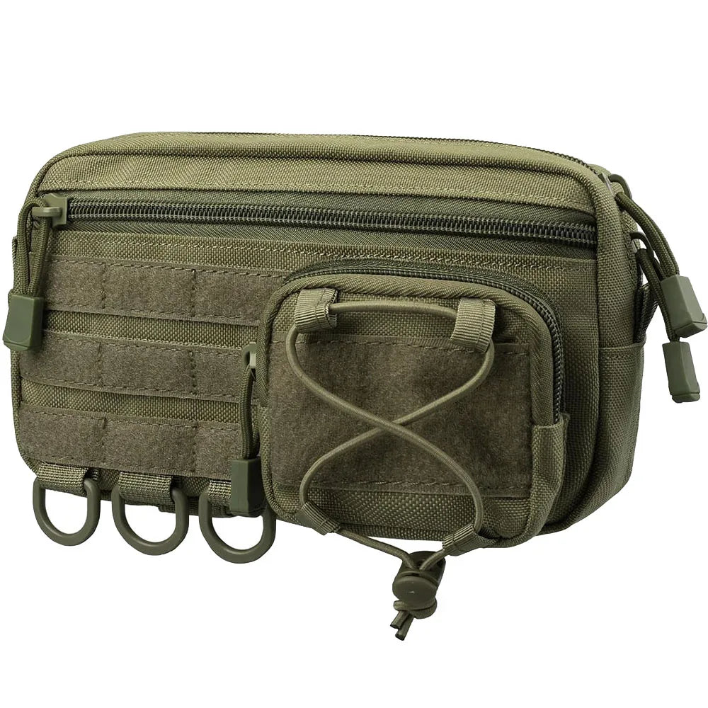 Tactical Molle Storage Bag Outdoor Sports Mobile Phone Pouch Men Belt Fanny Pack Belt Zipper Utility Waist Bag EDC Tool Pouch