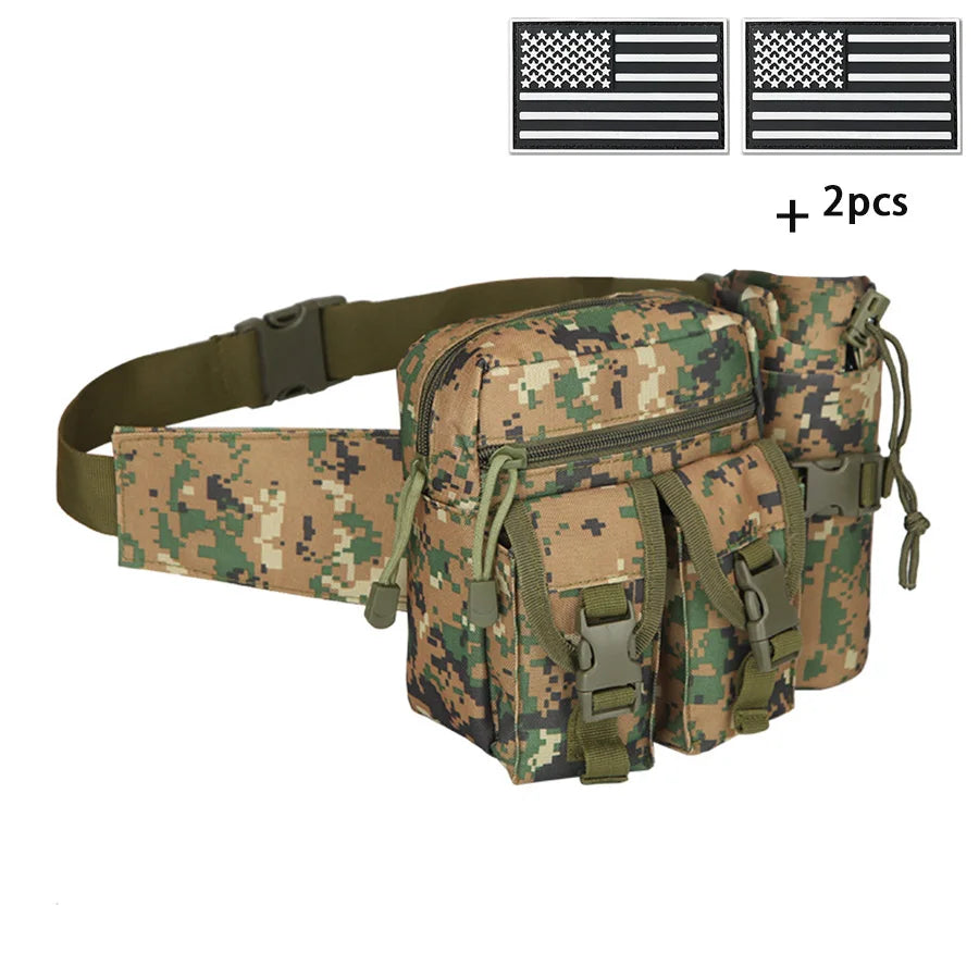 Comes with a multi-functional water bottle bag for practical fishing, hiking, and hunting. Comes with 2 badges as a gift