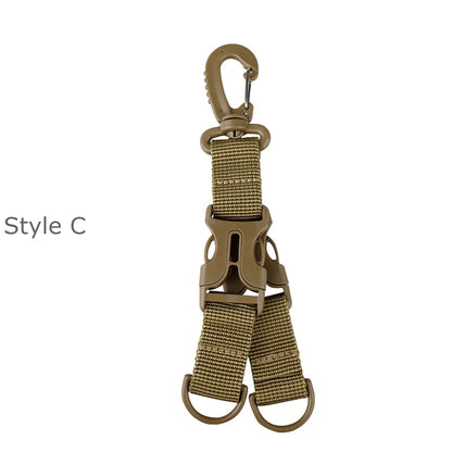 Tactical Gear Keychain Clip Nylon Belt Key Chain Key Holder Quick Release Buckle Key Ring Molle Bag Attachments Hooks