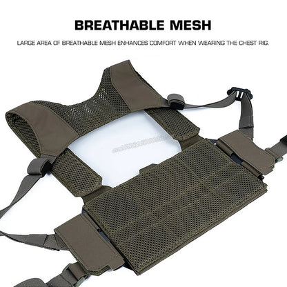 K Style Tactical Chest Rig Set with Triple Mag Pouch 2Nd Layer Admin Pouch Modular Field Strap KZ MOLLE Expansion Hunting Gear