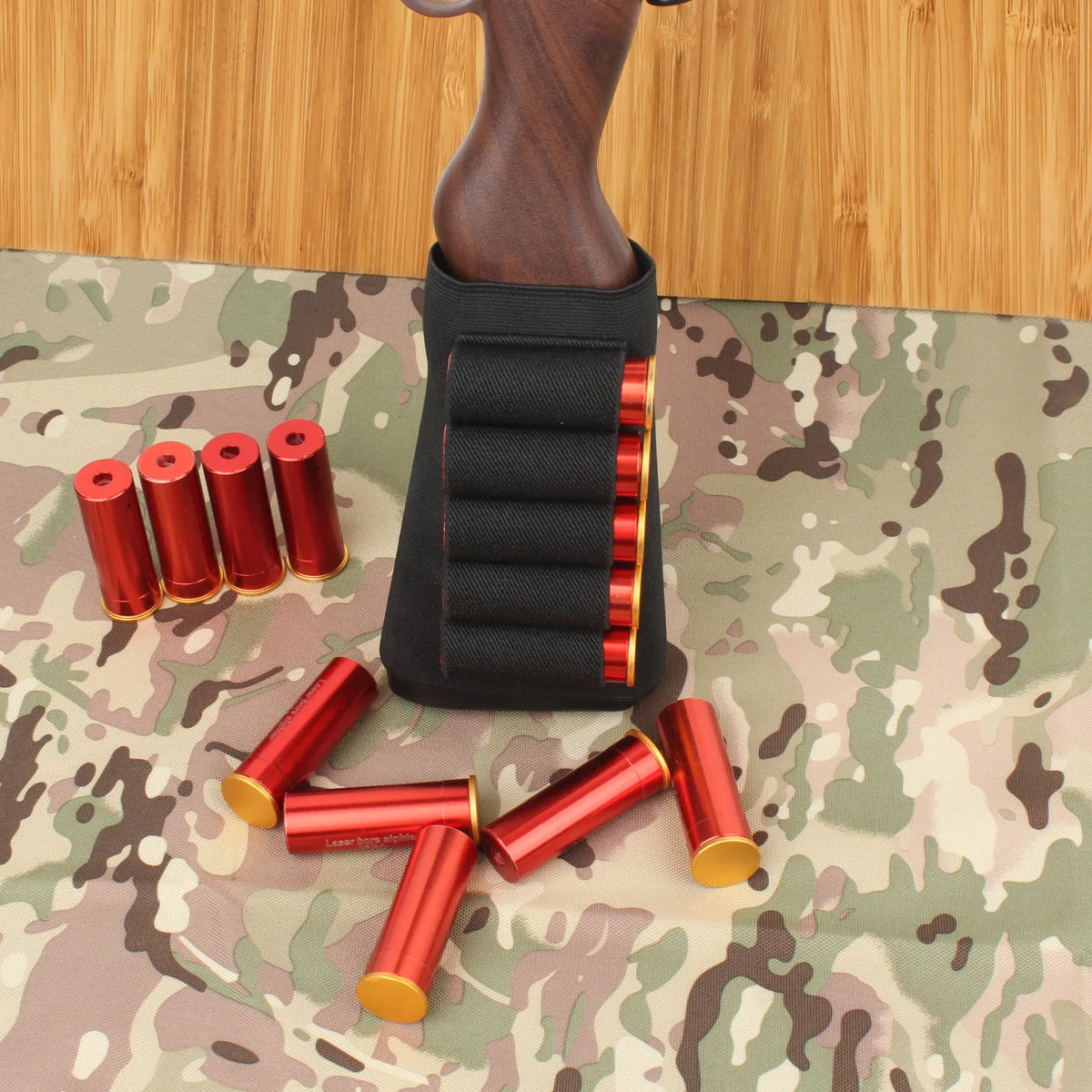 Tactical Buttstock 8 Rounds Shotgun Shell Holder Bandolier 12/20 Gauge Ammo Carrier Airsoft Rifle Hunting Accessorie