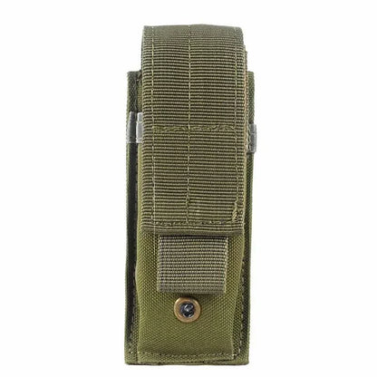Tactical 9mm Molle Single Pouch Single Pistol Magazine Pouch Outdoor Flashlight Pouch Torch Holder Mag Bag Hunting Knife Holster
