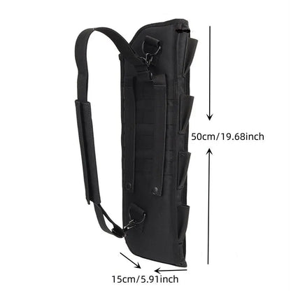 50cm/19.68inch Molle Tactical Shotgun Scabbard Rifle Gun Case Padded Carry Bag Outdoor Molle Air Gun Holster Protective Shoulder Bag Hunting Accessories