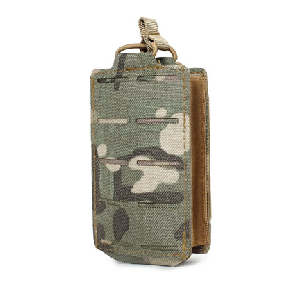 M4 M16 AR15 5.56mm Magazine Bag MOLLE Single Magazine Leather Case EDC Fanny Pack, Laser Cut Open