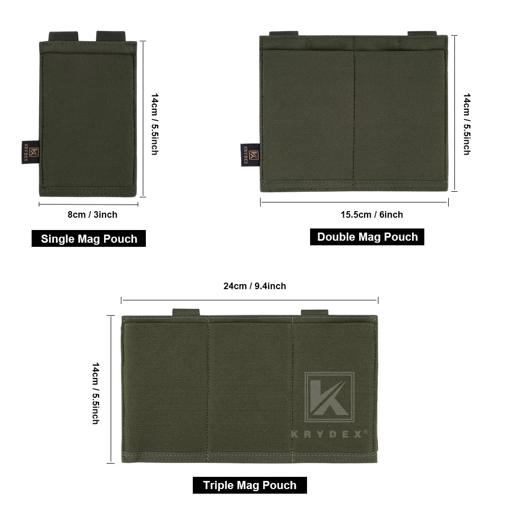 KRYDEX Fast Draw Tactical Elastic Magazine Pouch Single Double Triple 5.56 .223 M4 M16 Mag Pouch Molle Carrier Hunting Accessory