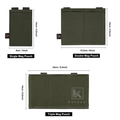 KRYDEX Fast Draw Tactical Elastic Magazine Pouch Single Double Triple 5.56 .223 M4 M16 Mag Pouch Molle Carrier Hunting Accessory