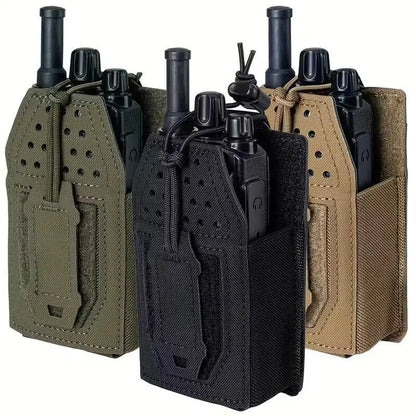 Tactical Radio Pouch Hunting Walkie Talkie Holder Open-Top Interphone Hanging Bag Molle Nylon Magazine Pouch