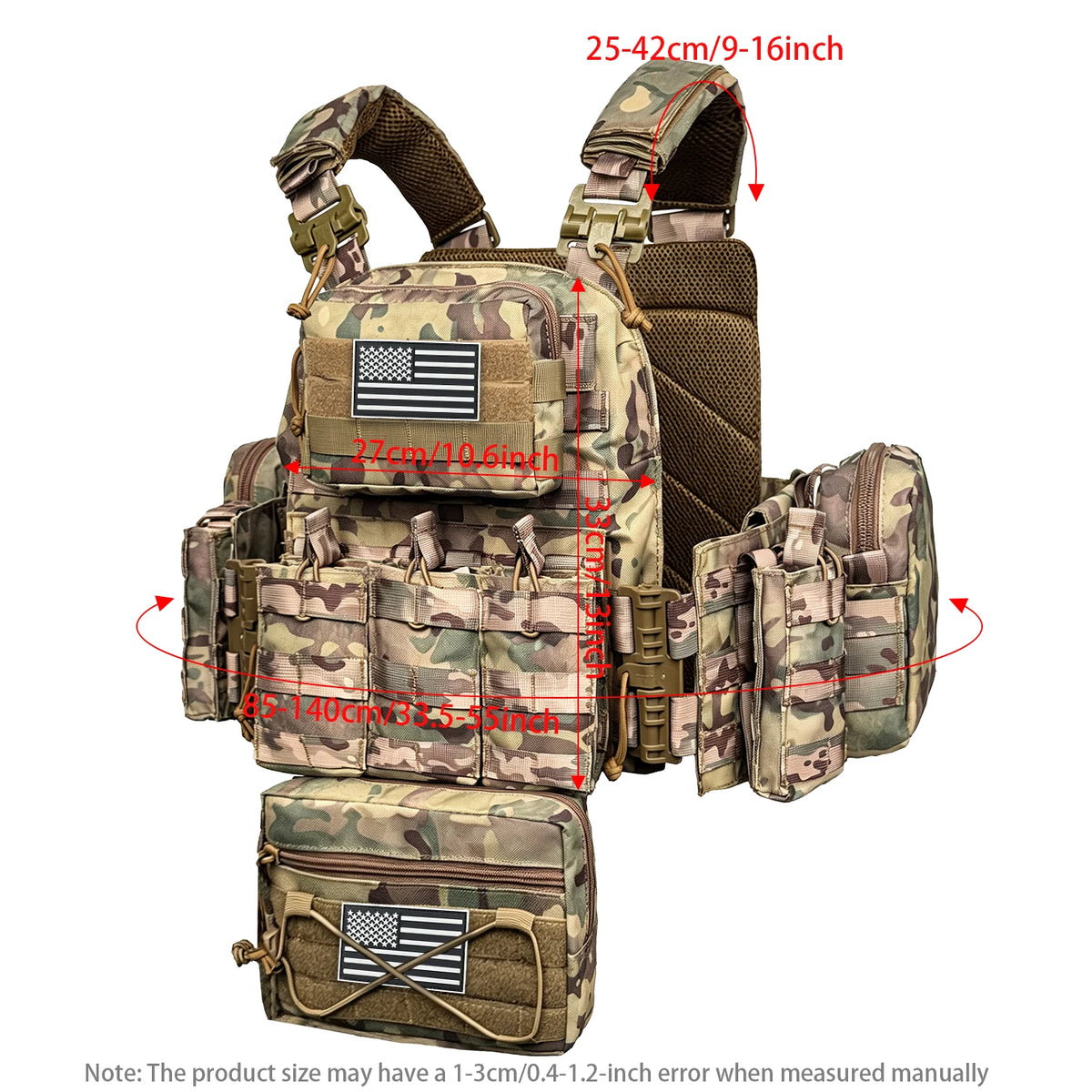 MOLLE Expansion+Quick Disassembly Structure Full Set of Accessories Multi functional Hunting Vest, Removable and Reasonable