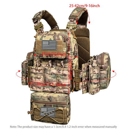 MOLLE Expansion+Quick Disassembly Structure Full Set of Accessories Multi functional Hunting Vest, Removable and Reasonable