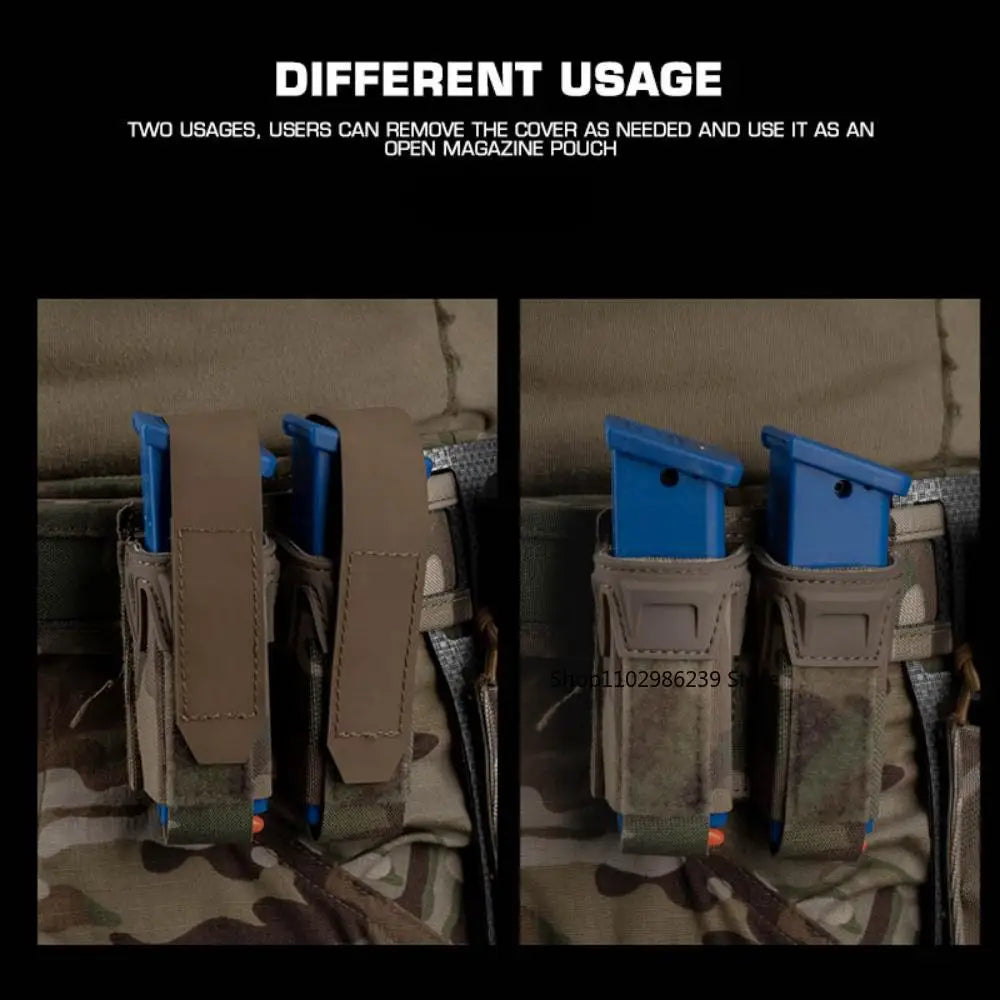 MOLLE Pistol Magazine Pouch 9mm .40 .357 .45ACP Single/Double Mag Holder Carrier for EDC Airsoft GBB Tactical Vest Belt