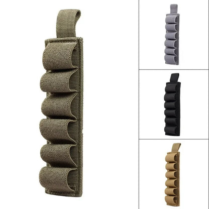 6 Round Shotgun Buttstock Shell Holder 12GA Gun Ammo Pouch Rifle Stock Shotshell Bullet Case Hunting Accessories Bag