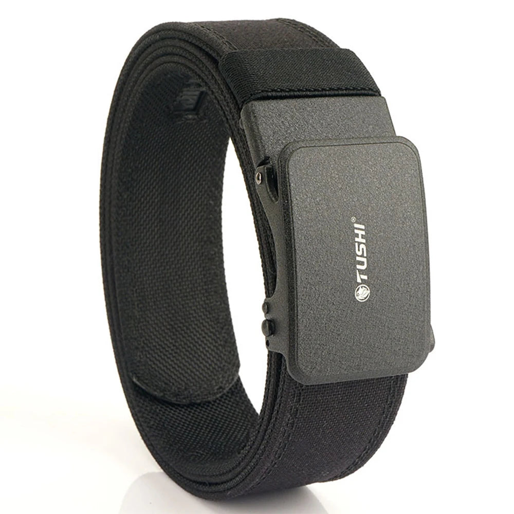 TUSHI New Hard Tactical Belt for Men Metal Automatic Buckle IPSC Gun Belt 1100D Nylon Military Belt Outdoor Sports Girdle Male