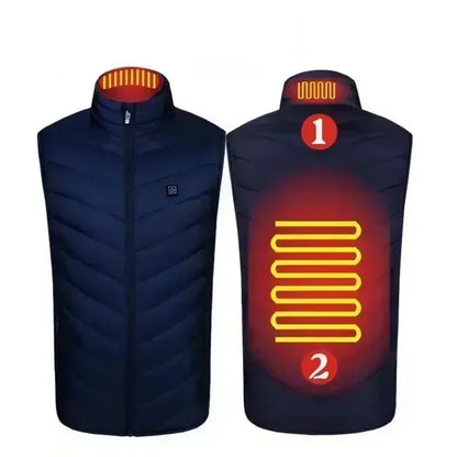 26 Areas USB Heated Vest Men Women Windproof Thermal Waistcoat Sleeveless Jacket for Skiing Hiking Motorcycle Winter Warm