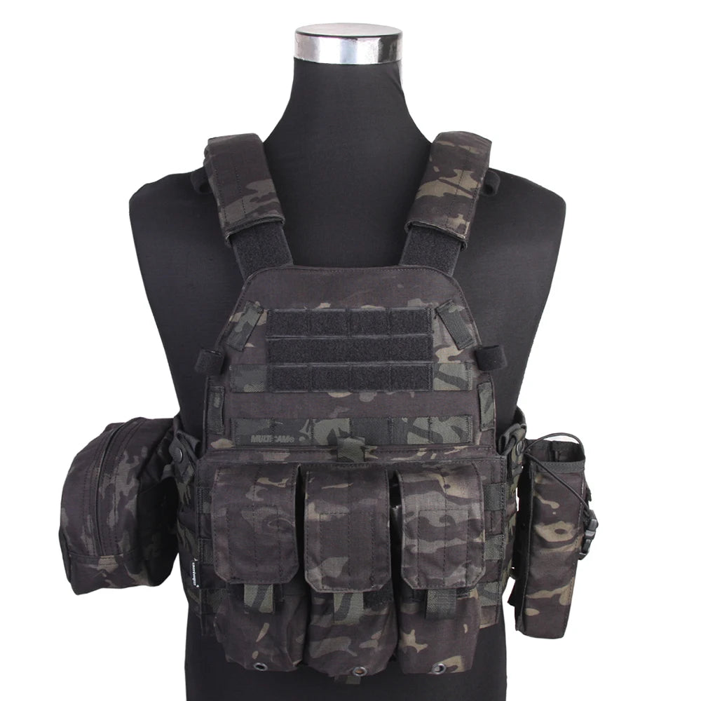 Emersongear For LBT6094 Style Plate Carrier W/3 Pouches Hunting Vest Protective Gear Body Guard Armor Hiking