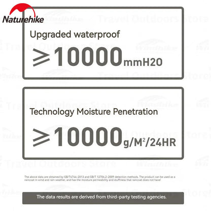 Naturehike Black Raincoat with Reflective Strip Fashion Adult Waterproof Long Raincoat Men Rain Coat Hooded For Outdoor Hiking