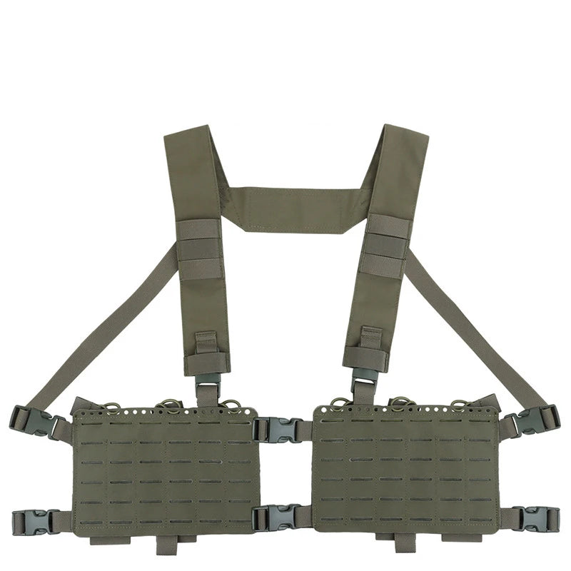 Tactical Chest Rig Universal Bulletproof Vest Elastic Pouch Laser Hole Airsoft Hunting Outdoor Sport Storage Bag MOLLE Equipment