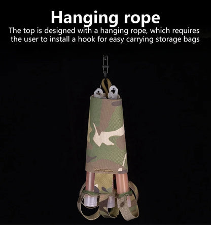 Fluorescent Stick Portable Storage Bag with MOLLE System 6 Pack Glow Sticks Store Pouch Chemlights Keeper for Outdoor Camping