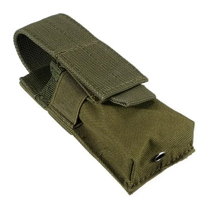 Molle Tactical M5 Flashlight Pouch 9MM Single Magazine Holster Torch Holder Utility EDC Tool Outdoor Hunting Key Knife Waist Bag