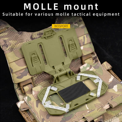 BOOIU Tactical MOLLE Folded Navigation Board Airsoft Mobile Phones Navigator Panel CS Hunting for Screen Size 4.7-6.7in