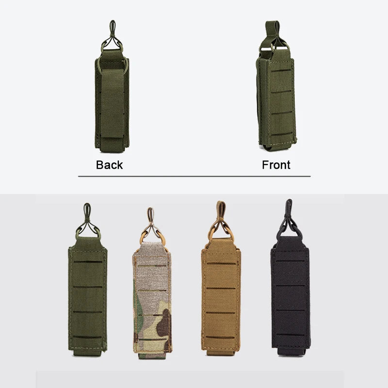 Nylon 9mm Magazine Pouch,Laser Cut LightWeight,Single,Molle System,Tactical Bag,Edc Pouches,Flashlight Bag,Hunting Accessories