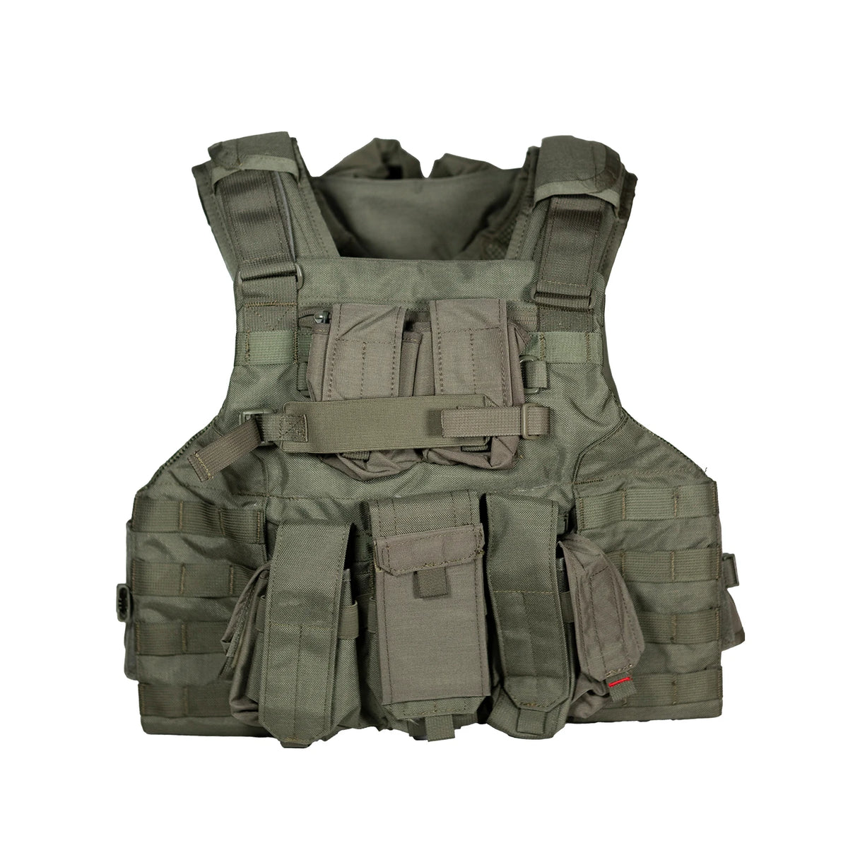 Ranger Green Tactical Vest 1000D Nylon MOLLE Hunting Airsoft CS Training Vest with Pre-attached Pouches & Hydration Pocket