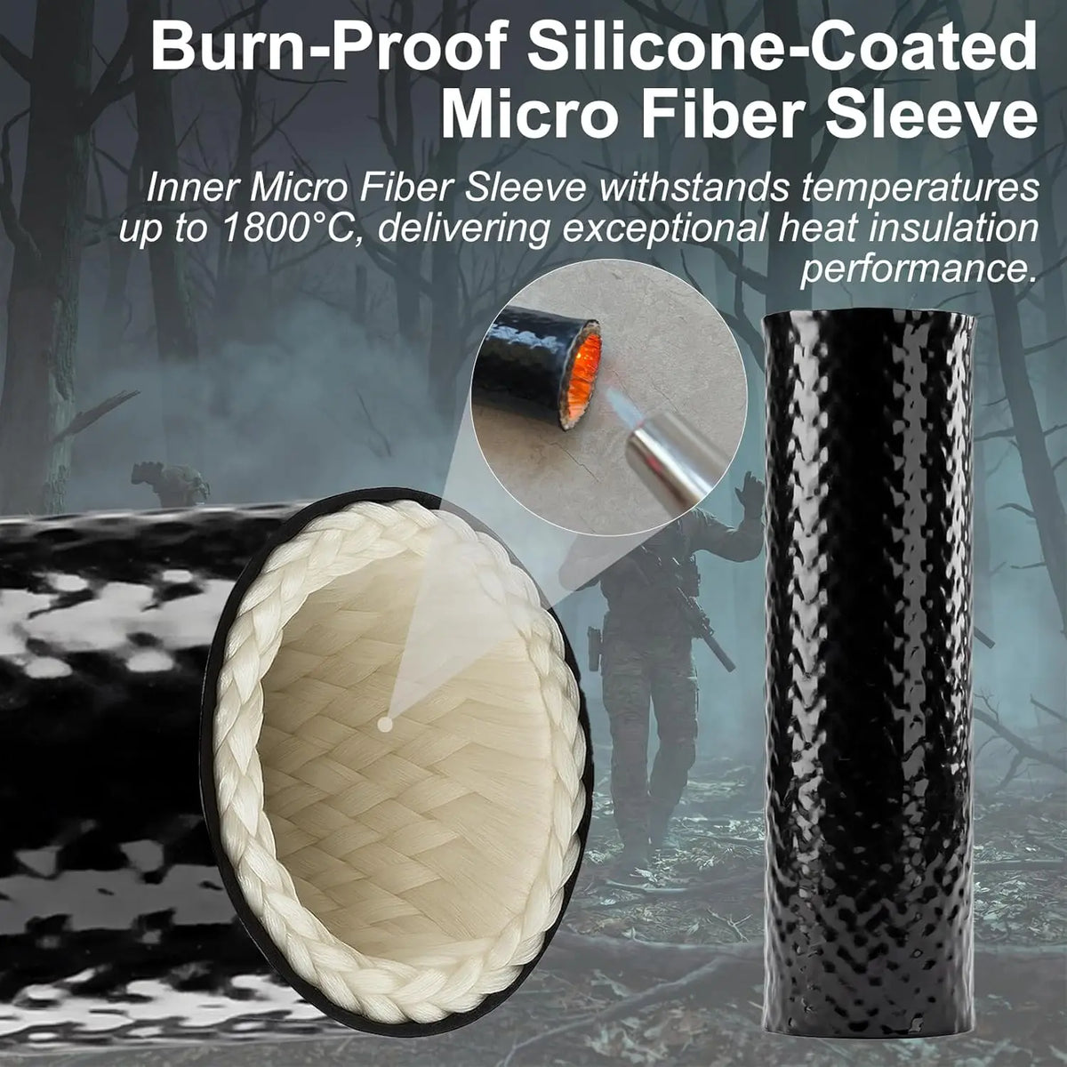 #1200℉ Heat Resistant Burnproof Airsoft Mufflers Wrap 5/6/7/9in Suppressor Cover for Hunting Gun Suppressors Protective Case