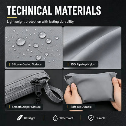 3PCS Ultralight Waterproof Travel Pouch Set 15D Silicone Coated Nylon Organizer Bags for Camping Hiking Backpack Packing