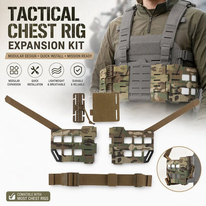 Tactical Chest Rig Expansion Kit Scalable Design Tactical Vest Molle Front Panel Hunting Vest Airsoft Training Gear  Accessories